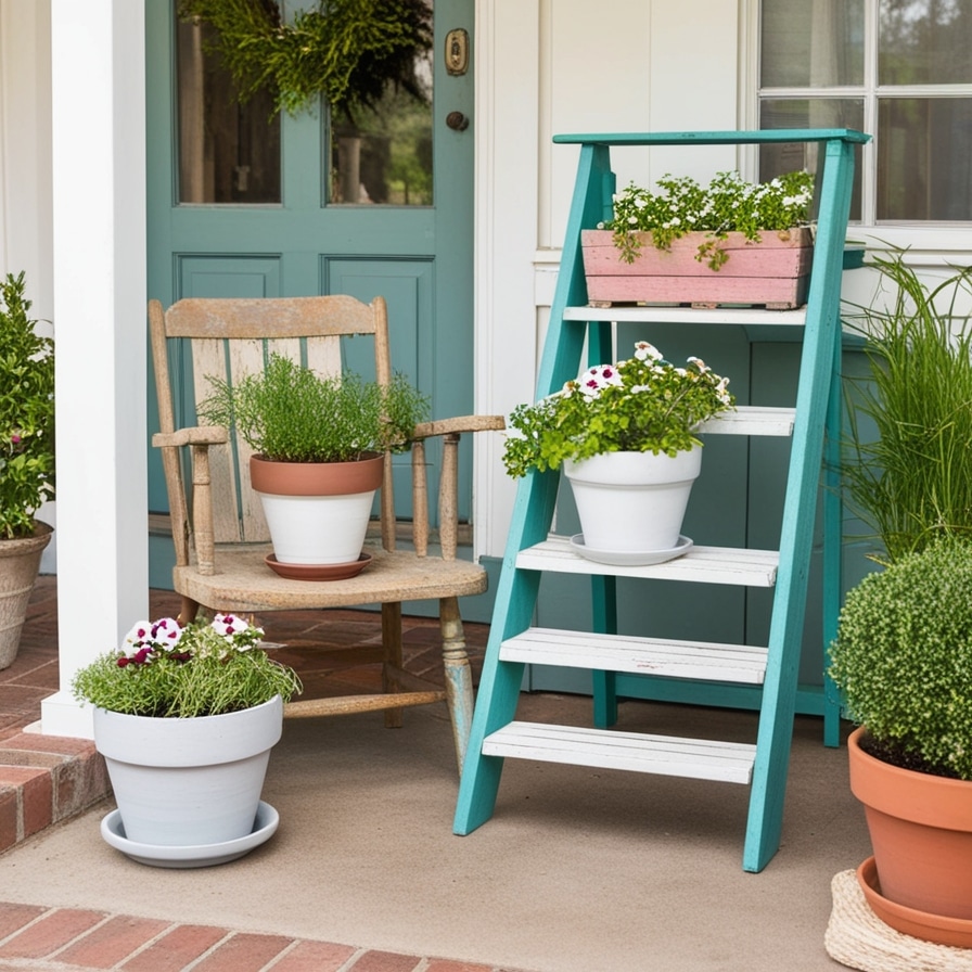7. Repurposed Furniture as Planter Bases