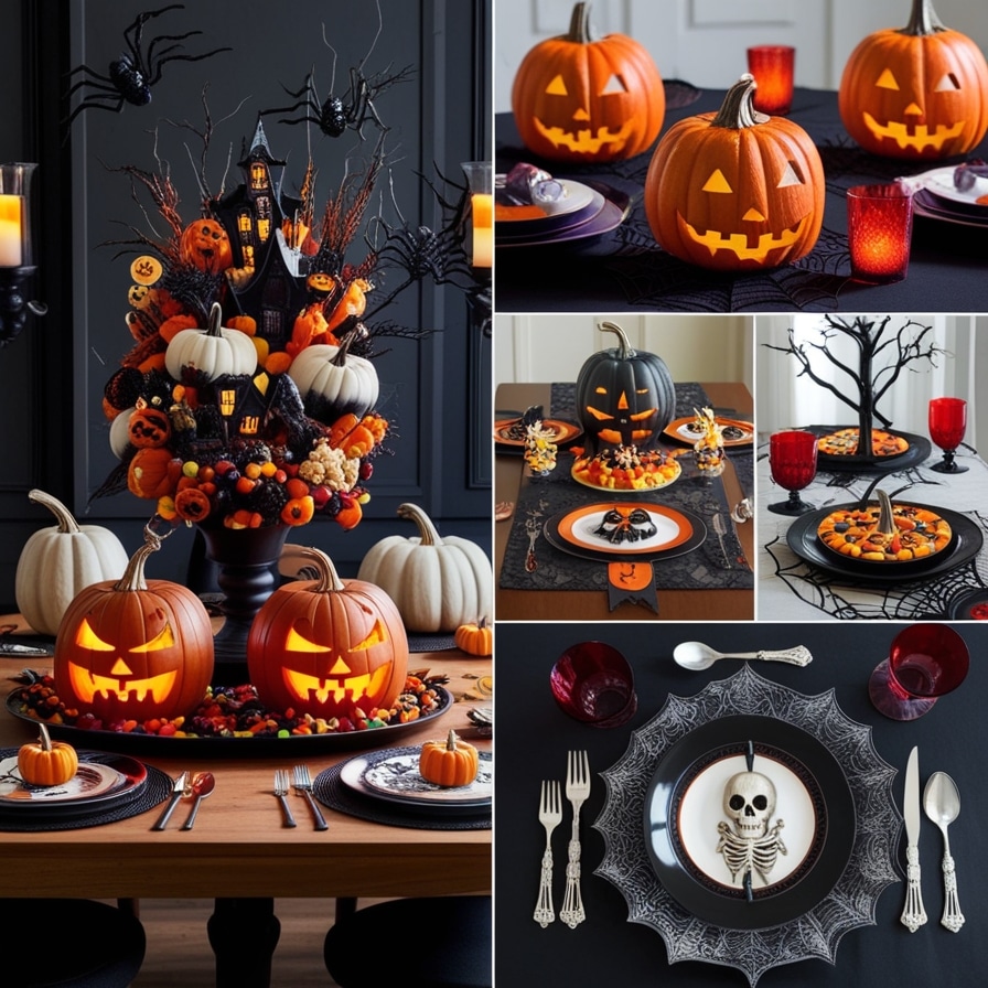 Halloween Centerpieces and Table Settings