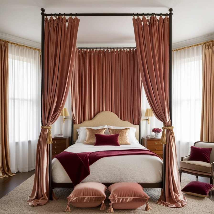 Canopy Beds with Dramatic Draped Fabrics