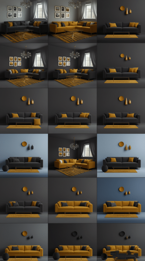 Charcoal and Mustard for a Retro Vibe