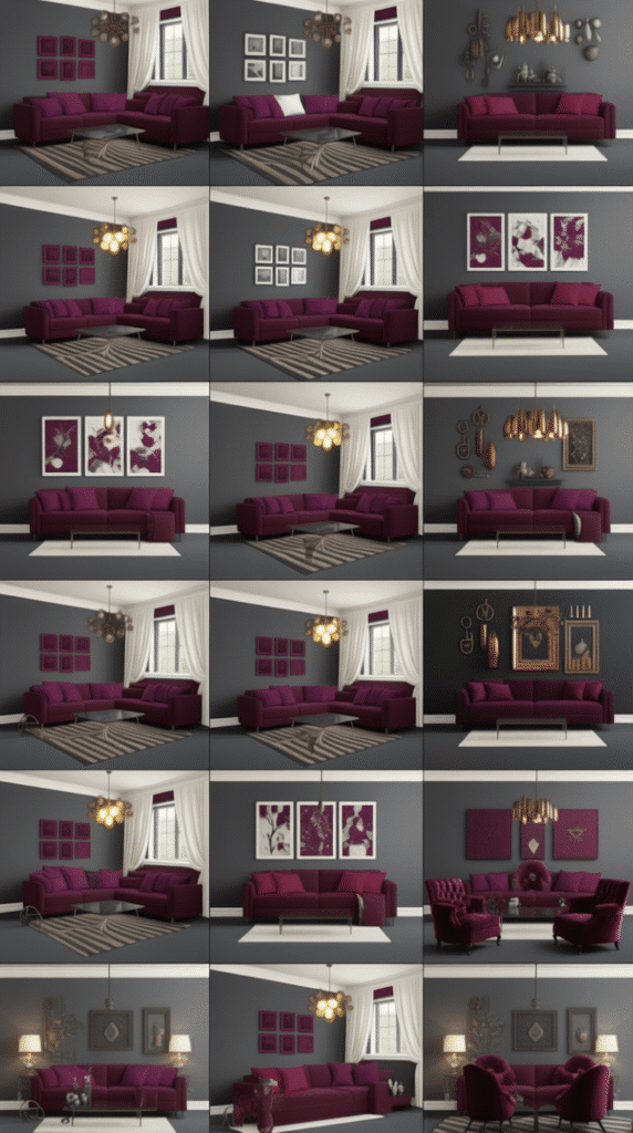 Luxe Plums with Light Grays